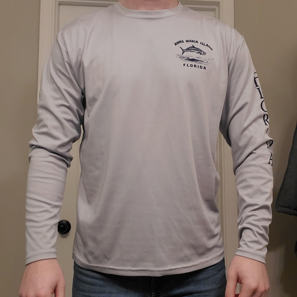A4 Dri Fit Long Sleeve Fishing Shirt Large Gray